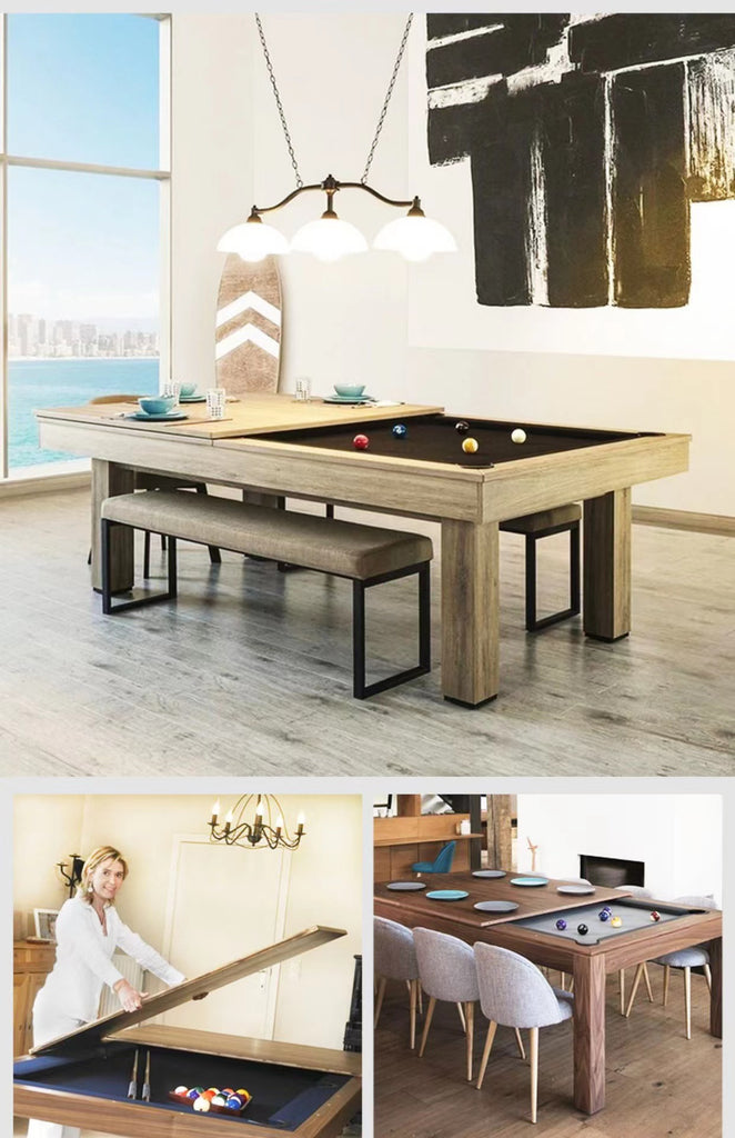 A CONVERTIBLE DINING POOL TABLE