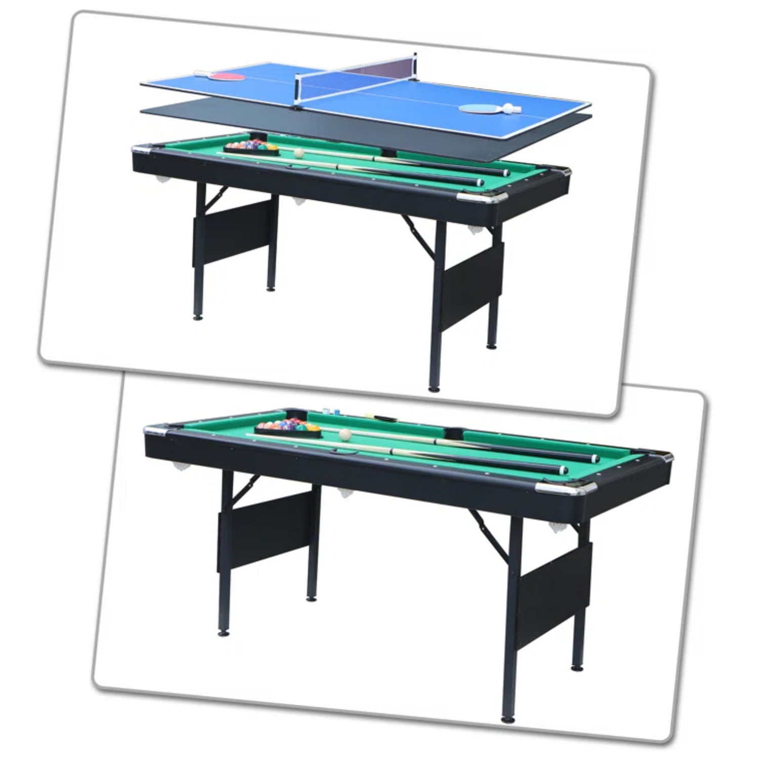 6FT Foldable Pool Table-Andorra|No Assembly Required