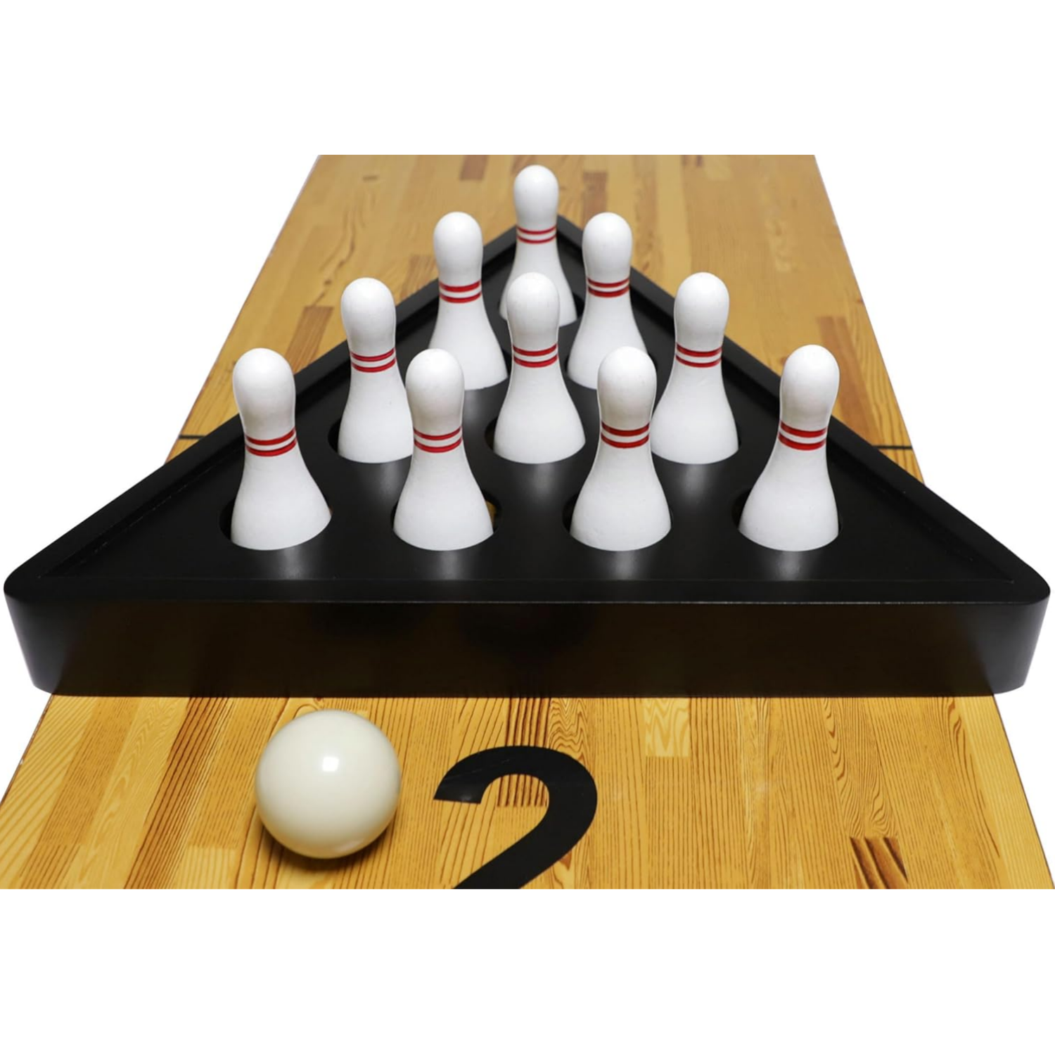 Shuffleboard Bowling Pin Set-Hardwood White