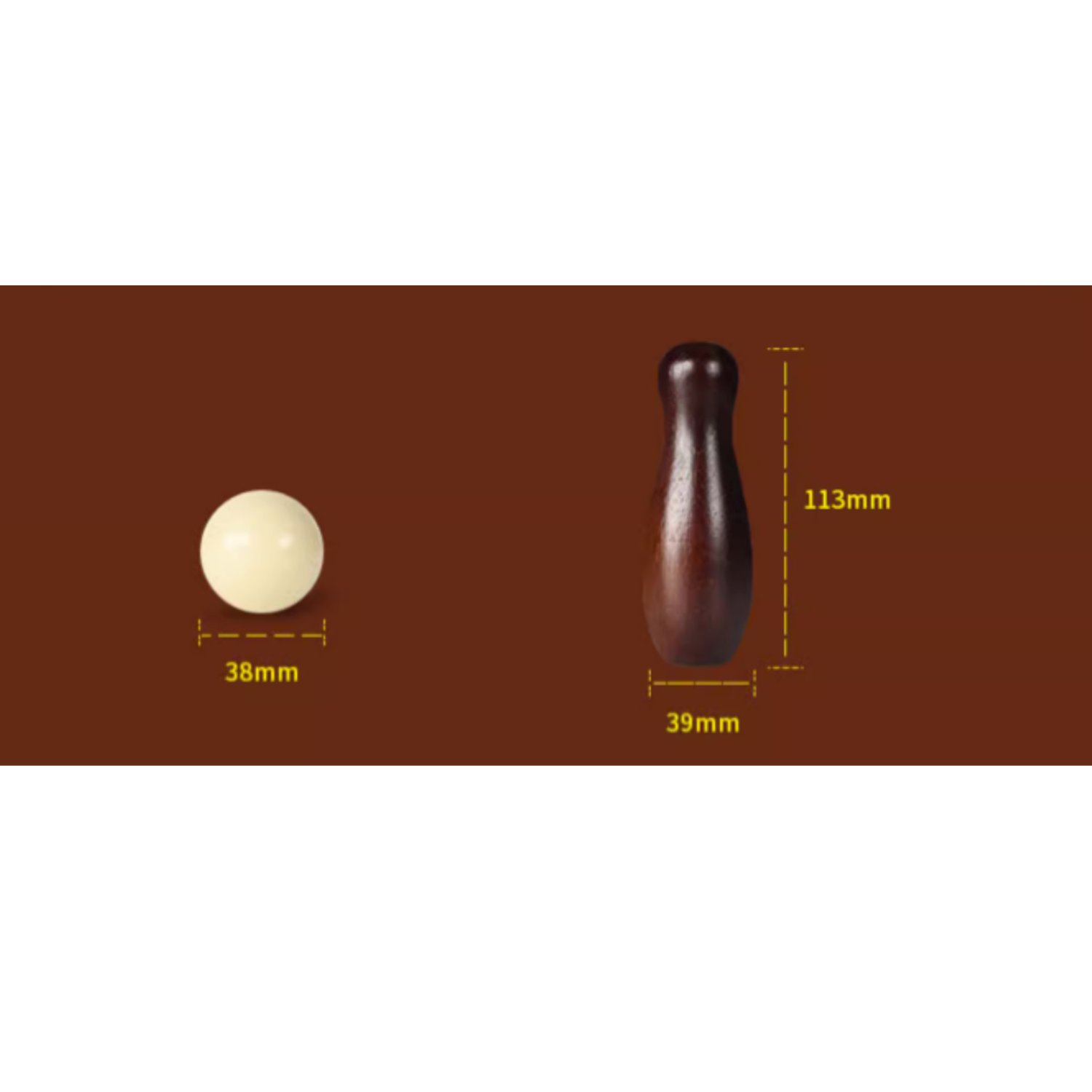 Shuffleboard Bowling Pin Set-Hardwood Walnut