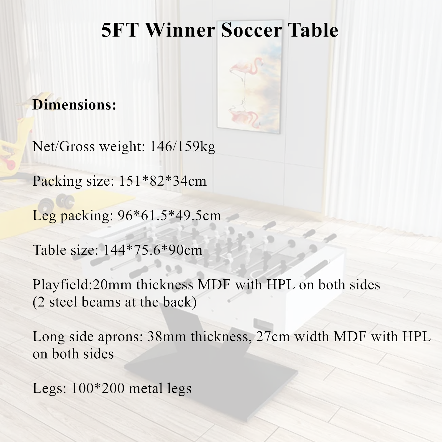 5FT Winner Foosball Table - Professional Foosball