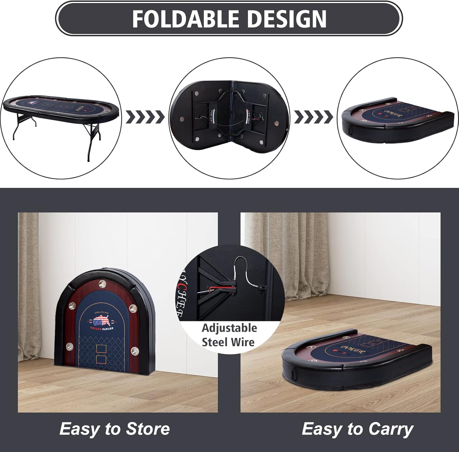 10-Player Foldable Poker Table-Uxuan Sports