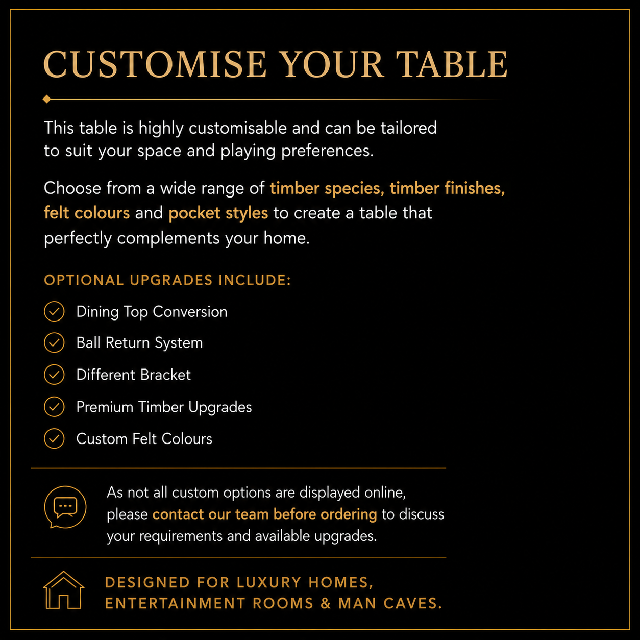 Odyssey Luxury Slate Pool Table – Australian Custom Made | Ball Return Function