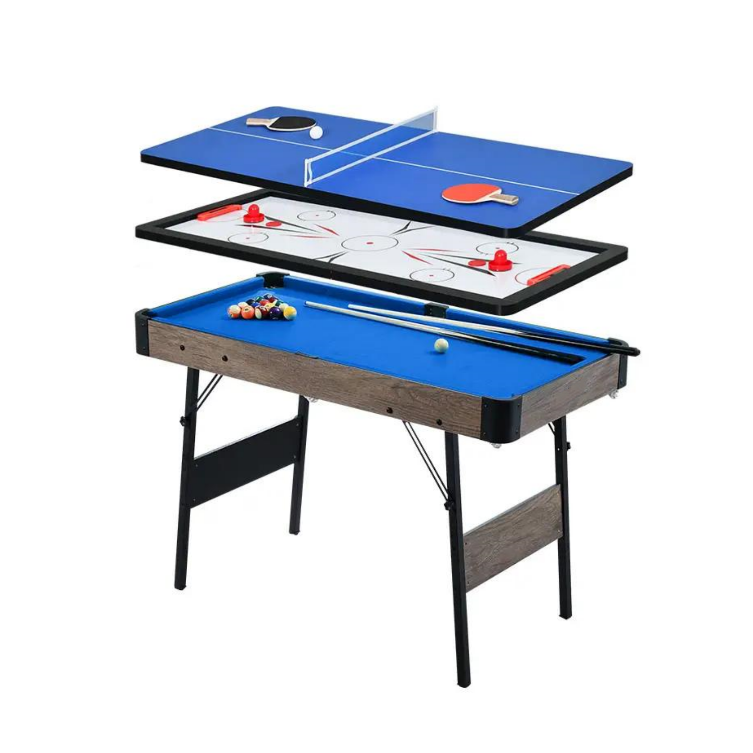 5FT 3IN1 Game Table | Pool Table/Table Tennis/Hockey