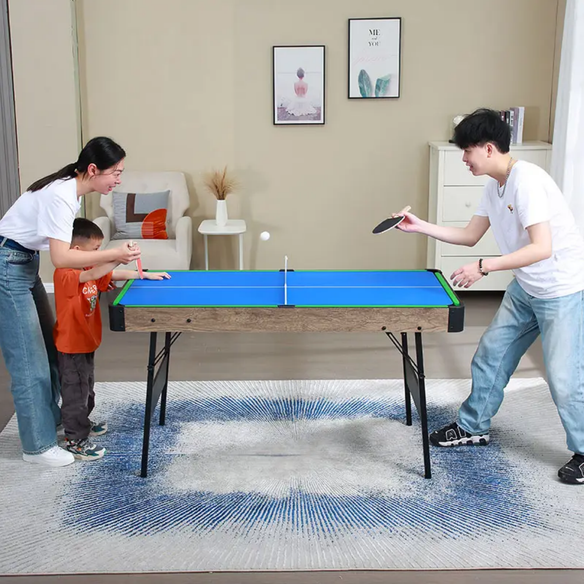 5FT 3IN1 Game Table | Pool Table/Table Tennis/Hockey