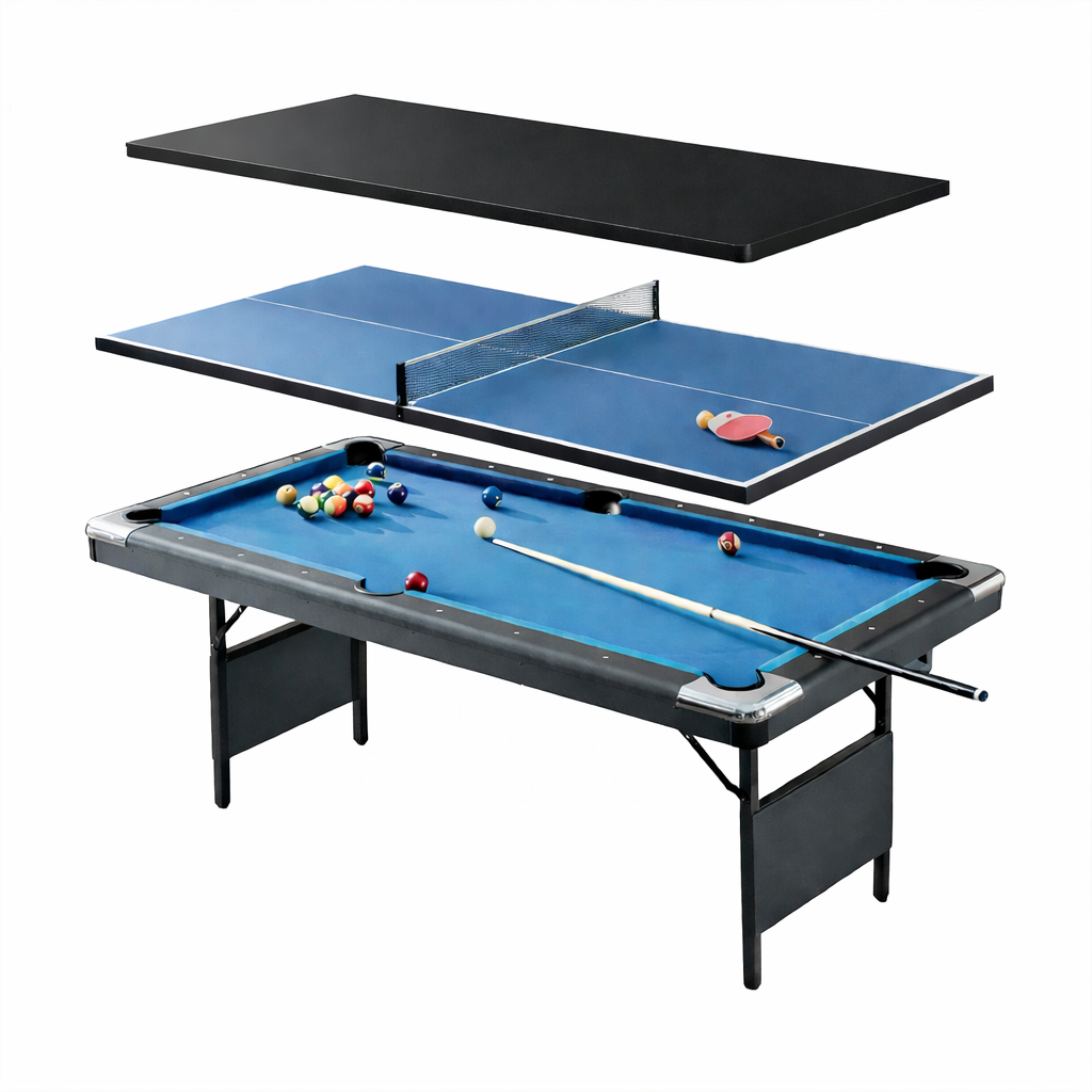 6FT Foldable Pool Table-Andorra|No Assembly Required (Blue)