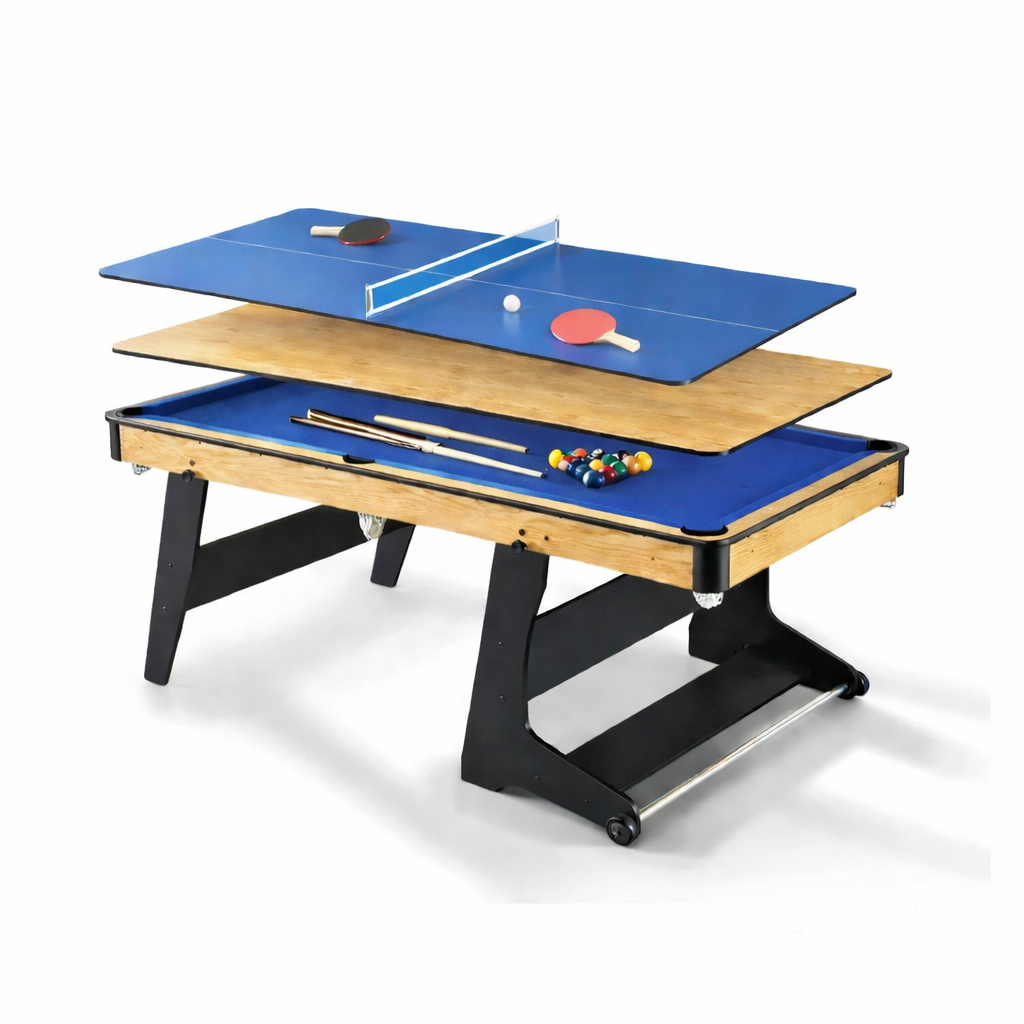 Lyle 6FT Pool Table- 3IN1 Foldable Oak