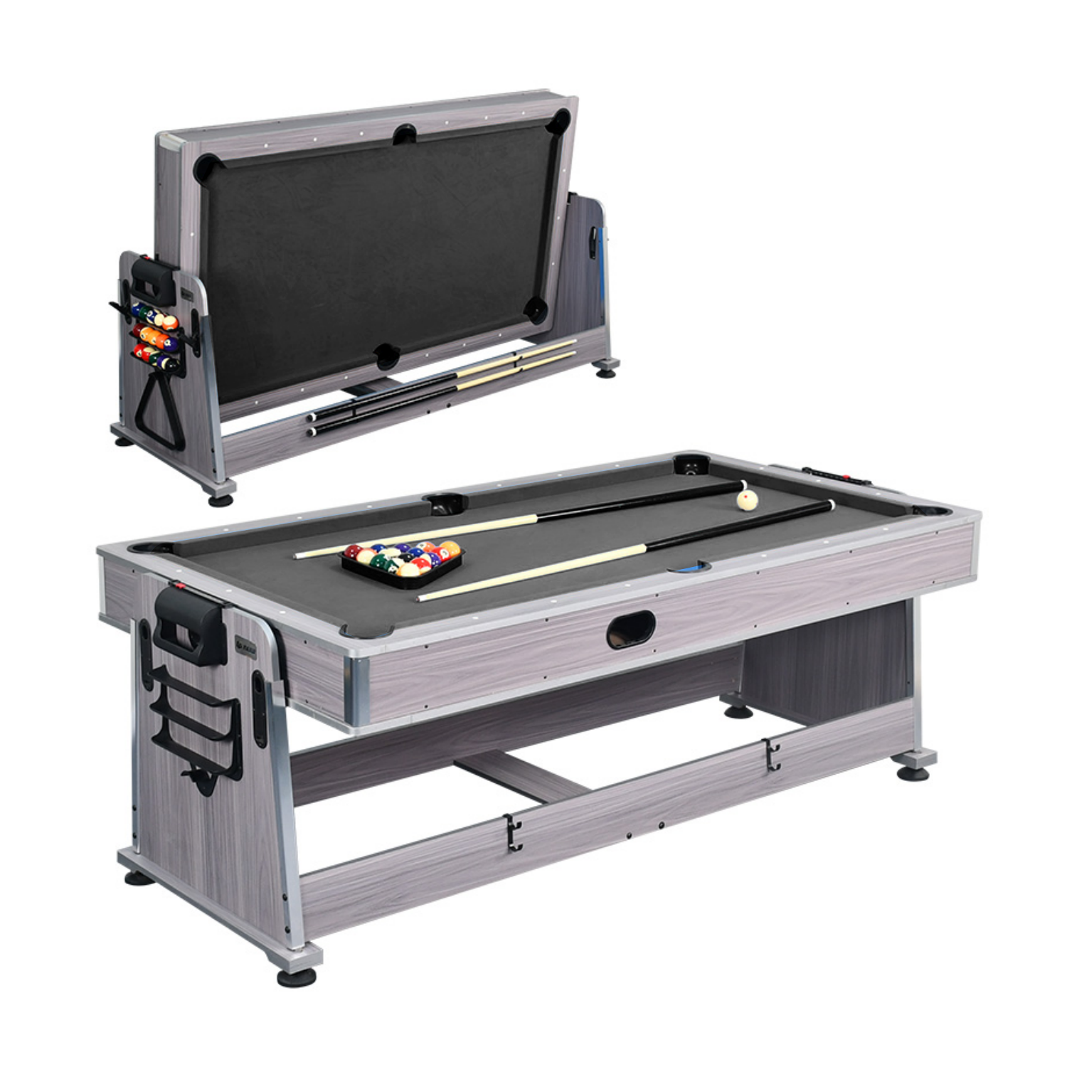 7FT 4IN1 Convertible Pool Table-Premium Quality Black Felt