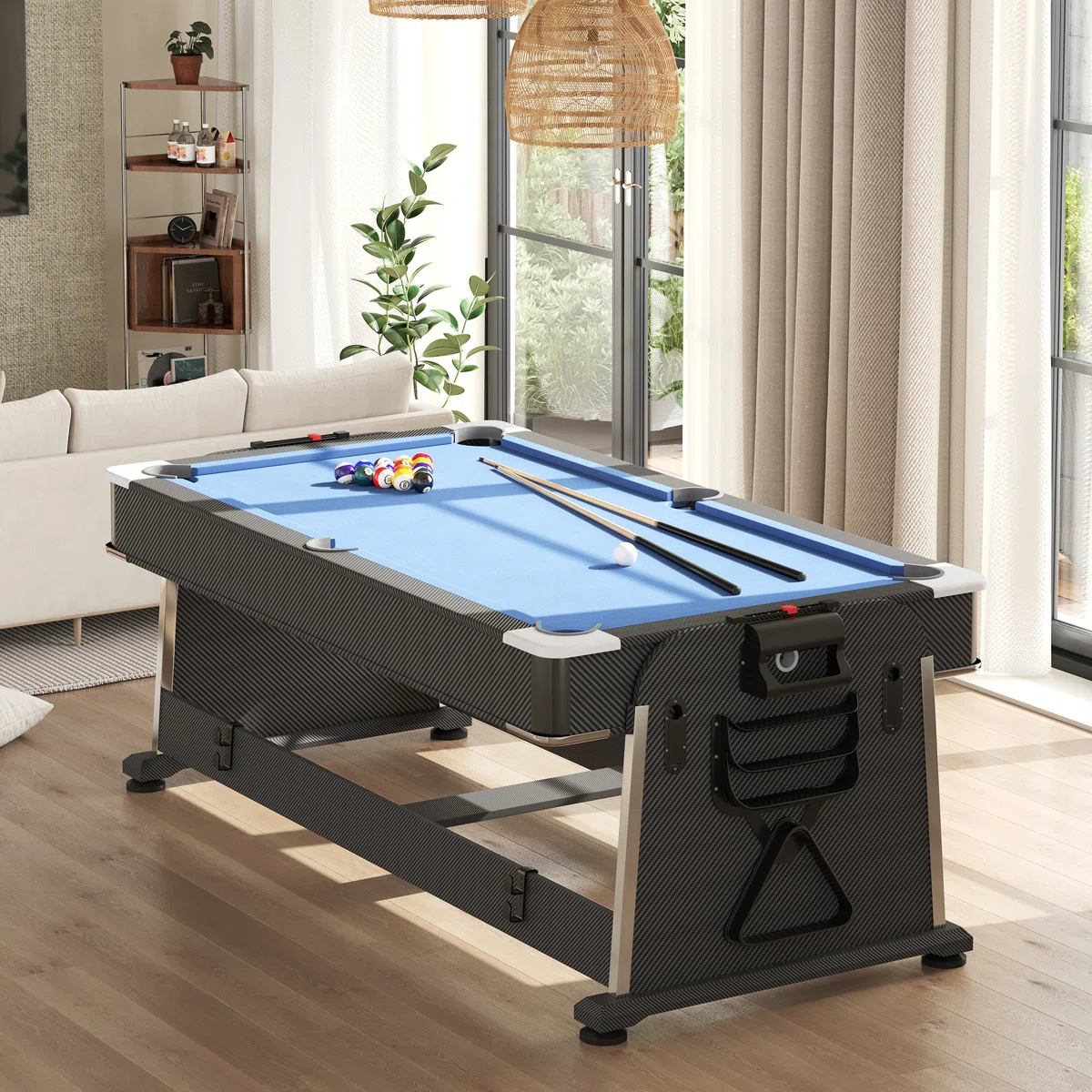 7FT 4IN1 Convertible Pool Table-Blue