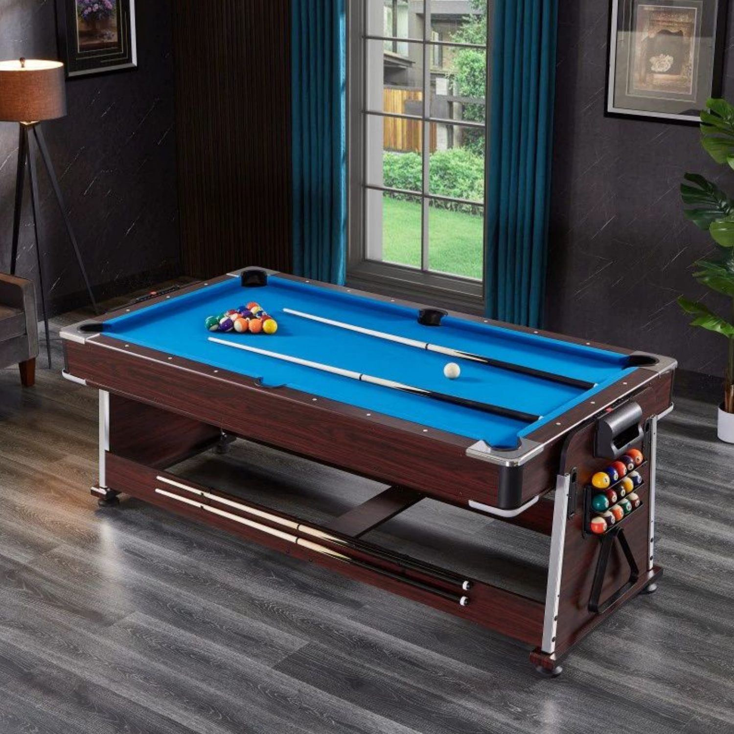 7FT 4IN1 Convertible Pool Table-Walnut