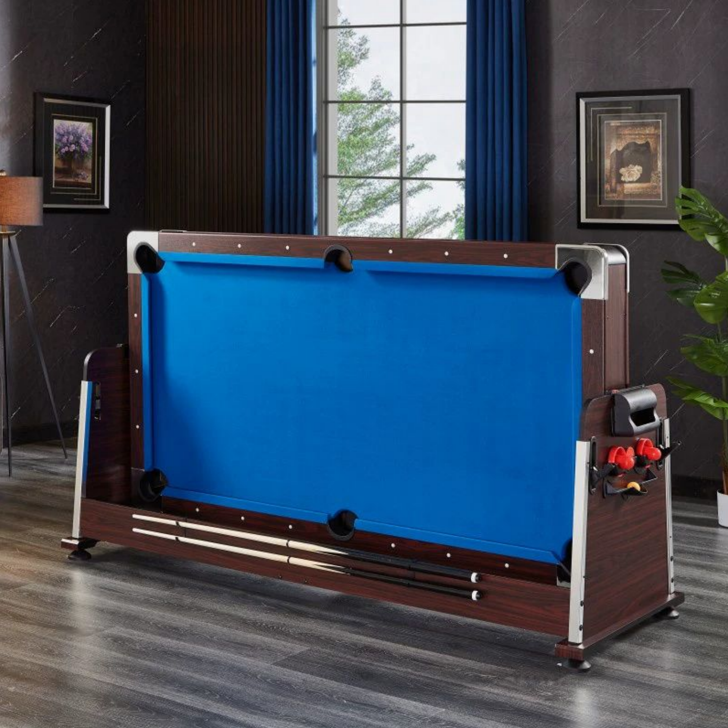 7FT 4IN1 Convertible Pool Table-Walnut