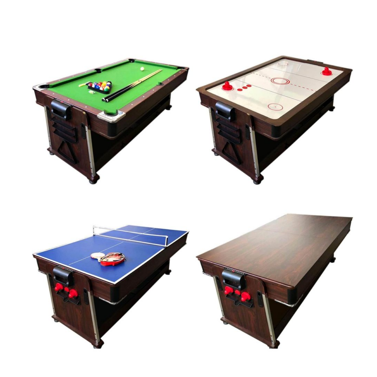 7FT 4IN1 Convertible Pool Table-Walnut