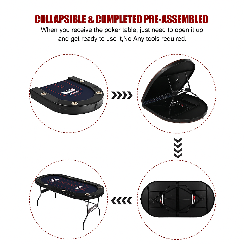 8-Player Foldable Poker Table-Uxuan Sports