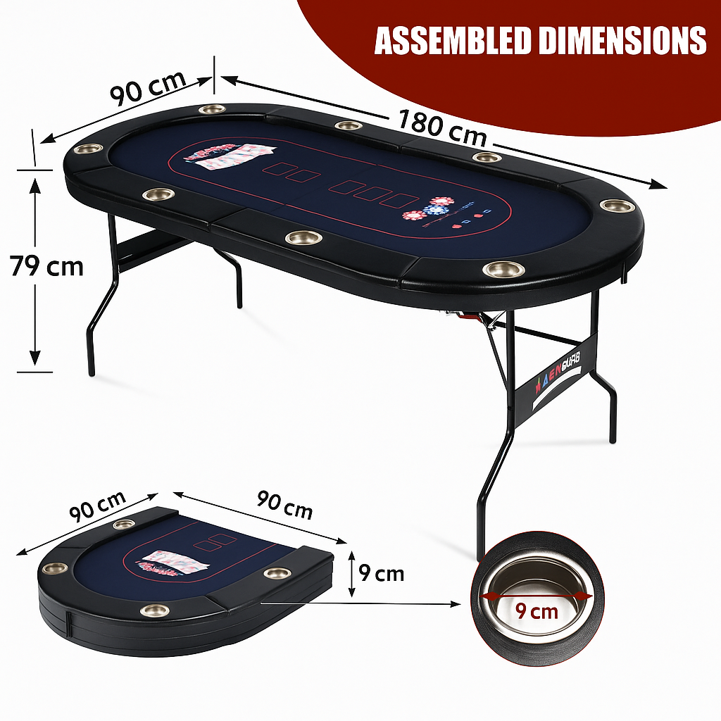 8-Player Foldable Poker Table-Uxuan Sports