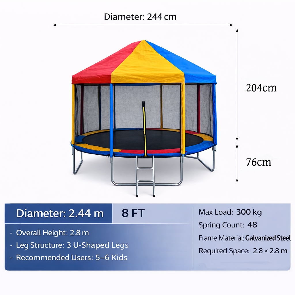 8FT SKYJUMP Trampoline（Pink） - Uxuan Sports