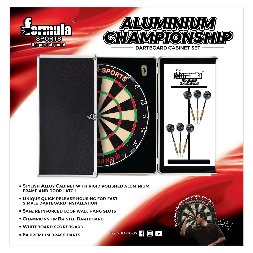 Aluminium Championship Dartboard Cabinet Set