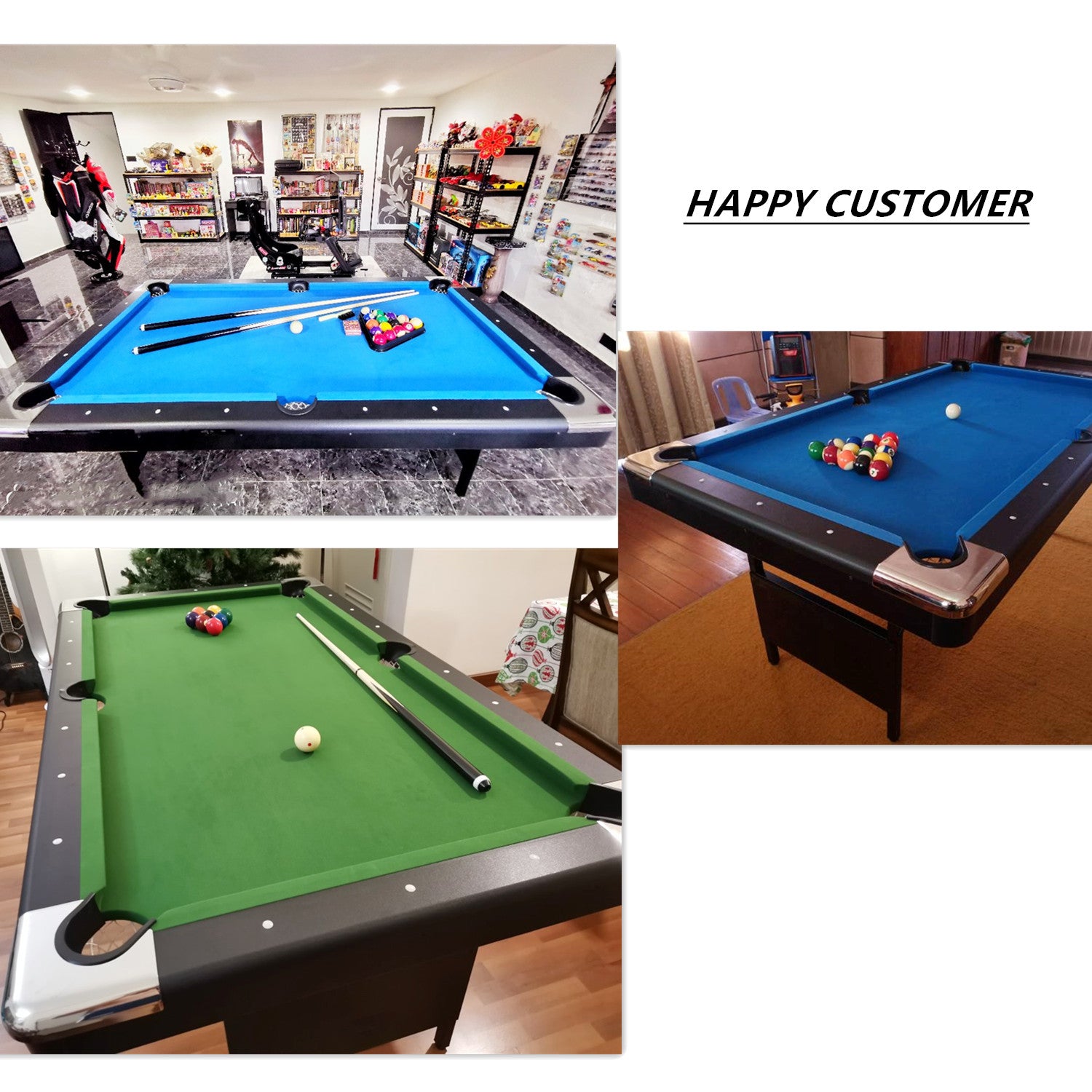 6FT Foldable Pool Table-Andorra|No Assembly Required (Blue)
