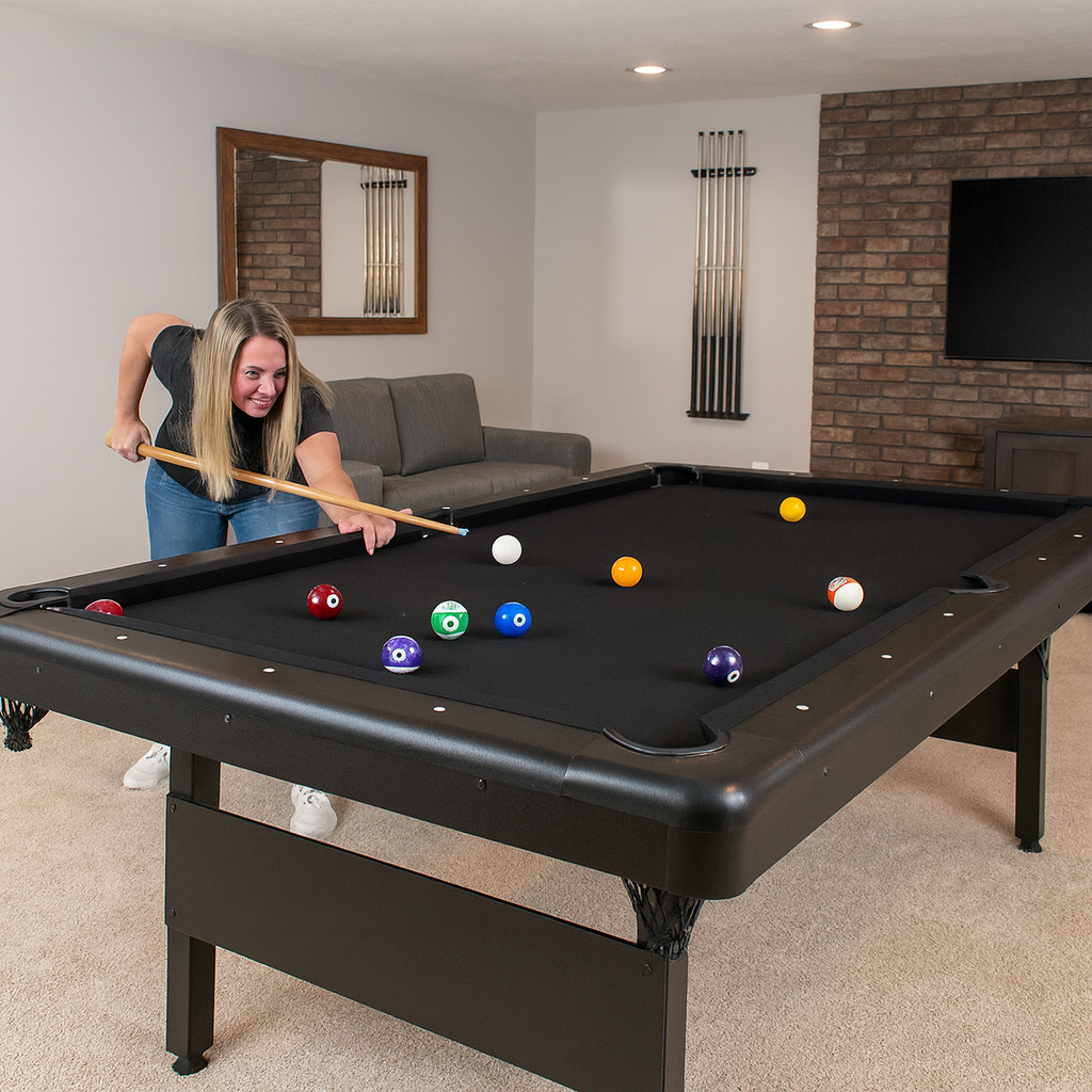 7FT Foldable Pool Table-Andorra | No Assembly Required (Black)