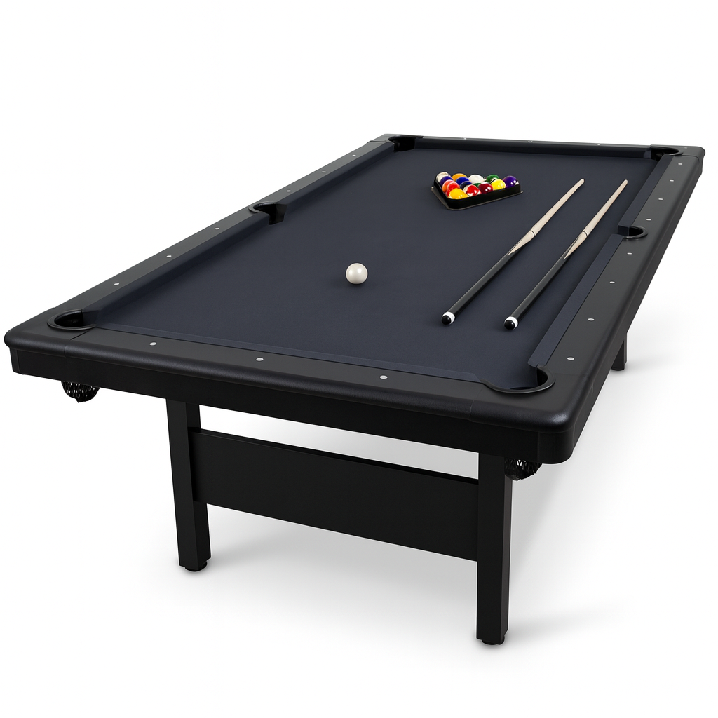 7FT Foldable Pool Table-Andorra | No Assembly Required (Black)