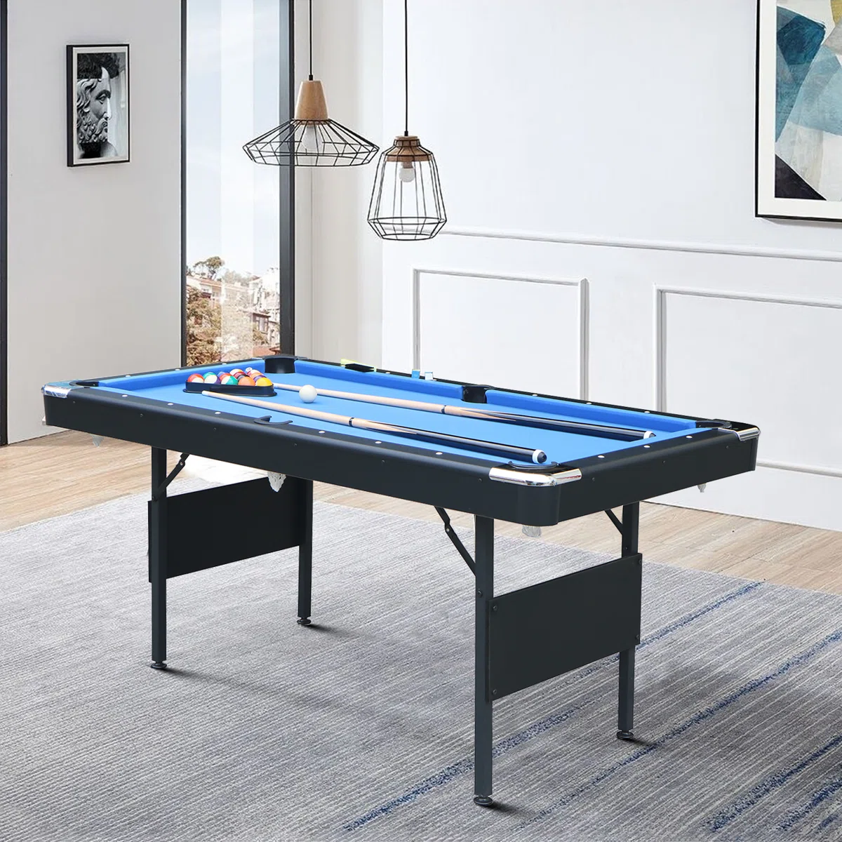 6FT Foldable Pool Table-Andorra|No Assembly Required (Blue)