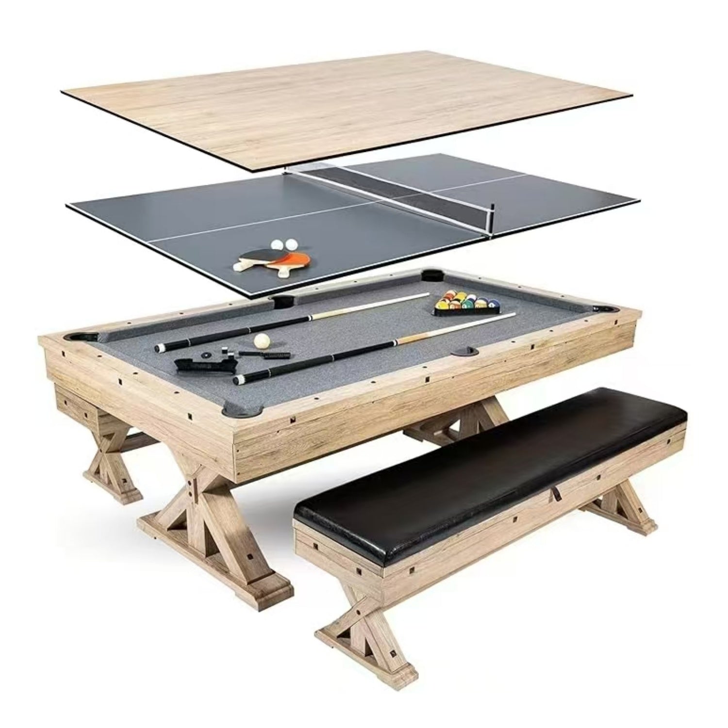 Ashdale Dining Pool Table - 7FT 3IN1