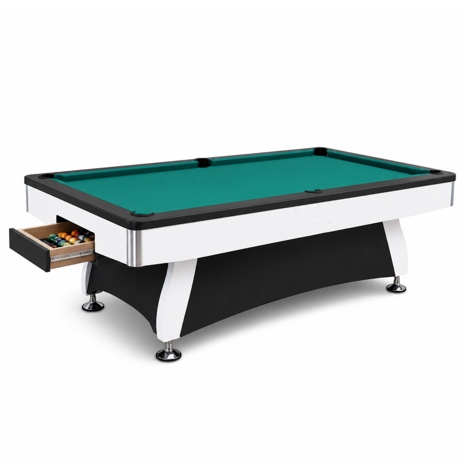 CL-G012 9FT Slate Pool Table | Commercial 9-Ball Pool Table – Custom Made – Black & Green Edition