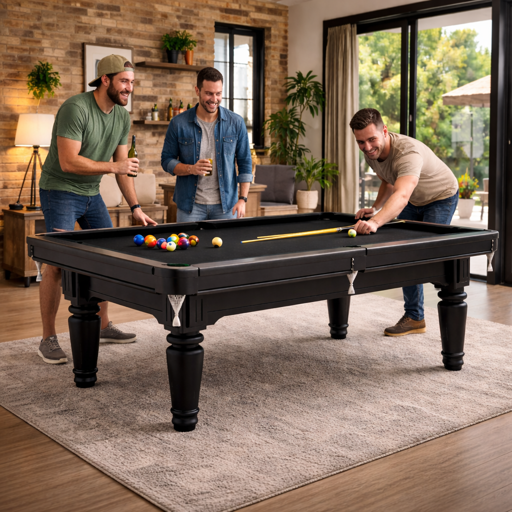 Cambridge Slate Pool Table - 7FT British Style/Black