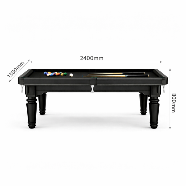 Cambridge Slate Pool Table 7FT / 8FT | Solid Timber Pool Table Black F ...