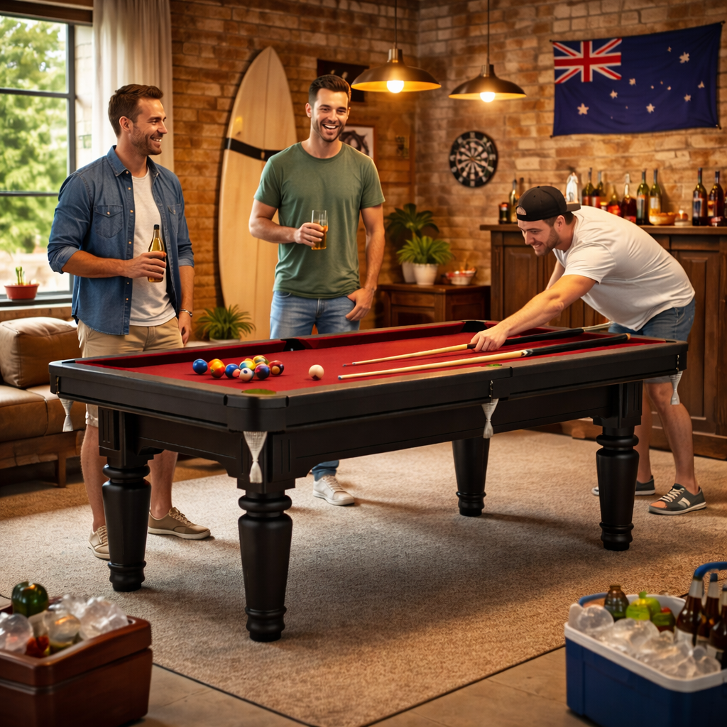 Cambridge Slate Pool Table - 7FT British Style/Red