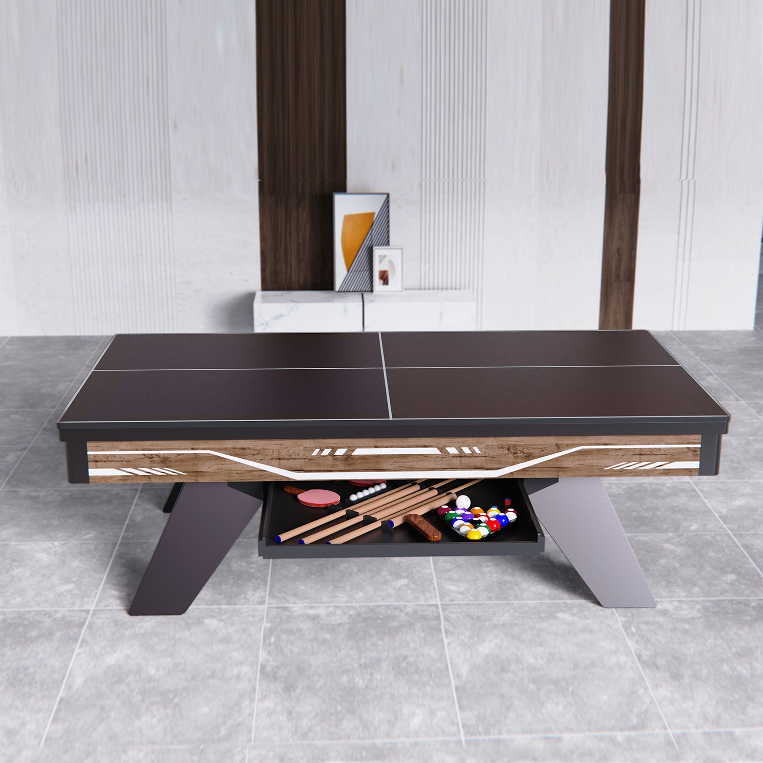 Cooma Dining/Office Pool Table-8FT 3IN1 – Uxuan Sports