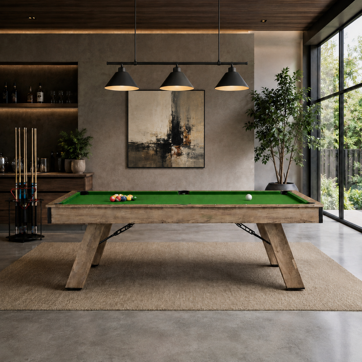 Hepburn Dining Pool Table- 7FT 3IN1 Green