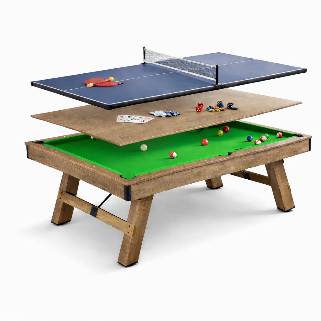 Hepburn Dining Pool Table- 7FT 3IN1 Green
