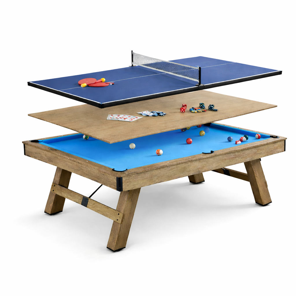 Hepburn Dining Pool Table- 7FT 3IN1 Blue