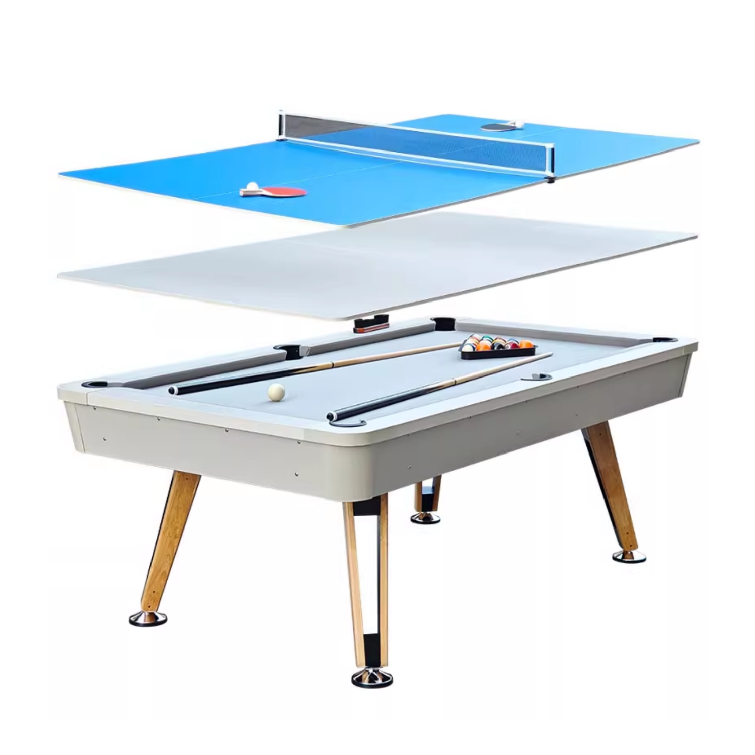 Lorne Dining Pool Table - 7FT 3IN1 (Grey Felt)