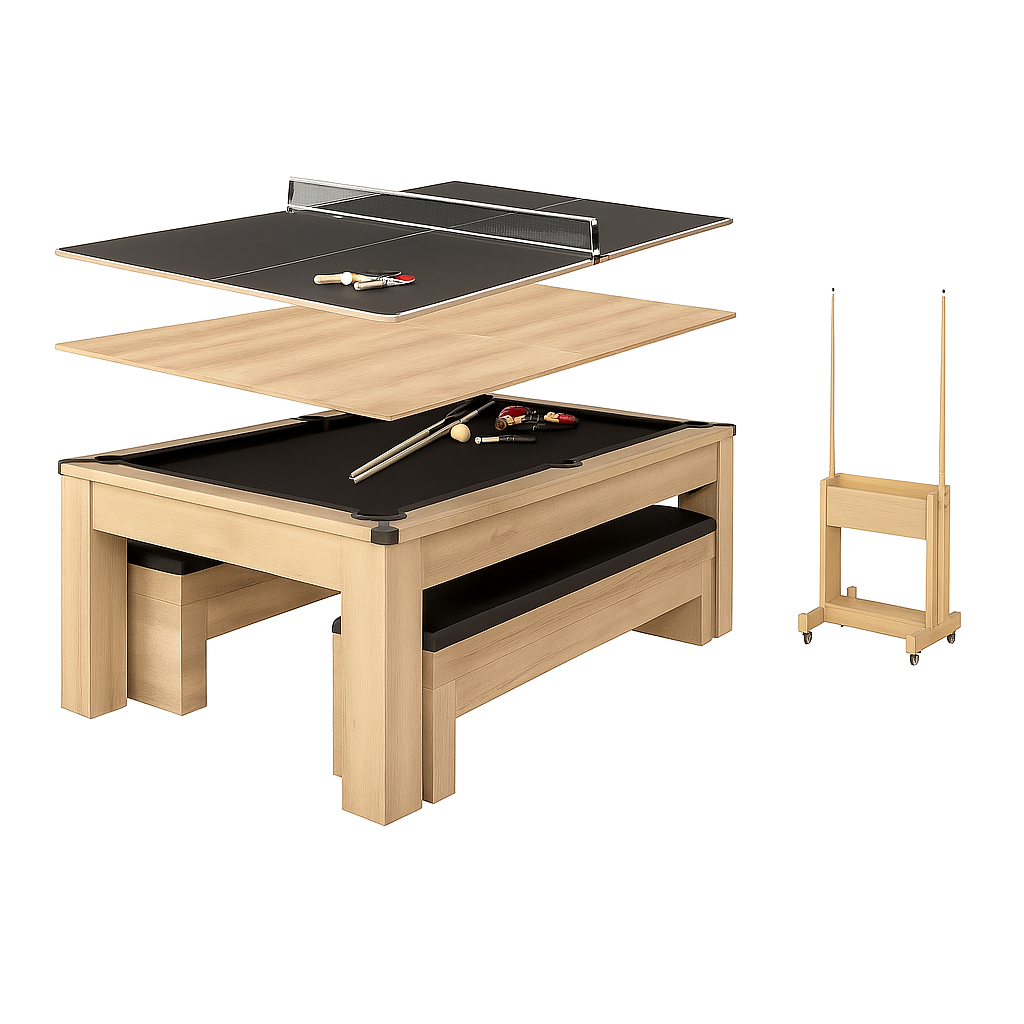 Oakline Dining Pool Table - 7FT 3IN1 (Accessories/Top Caddy)