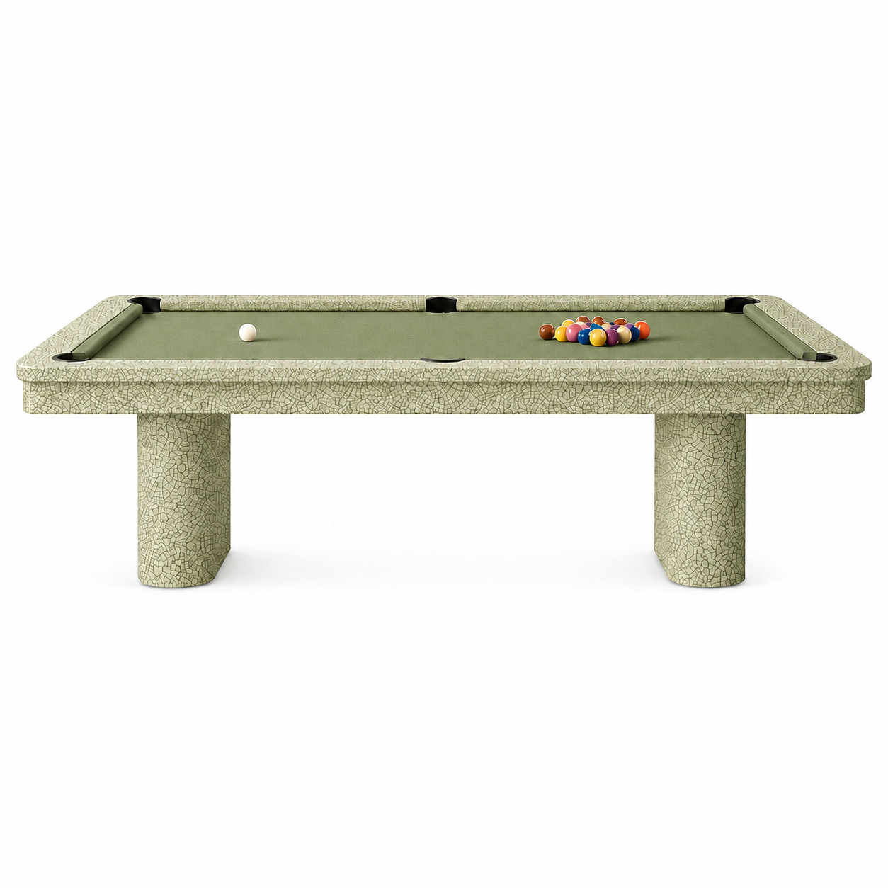 Oakridge Luxury Pool Table | Celadon Crackle Art Finish - Custom Made