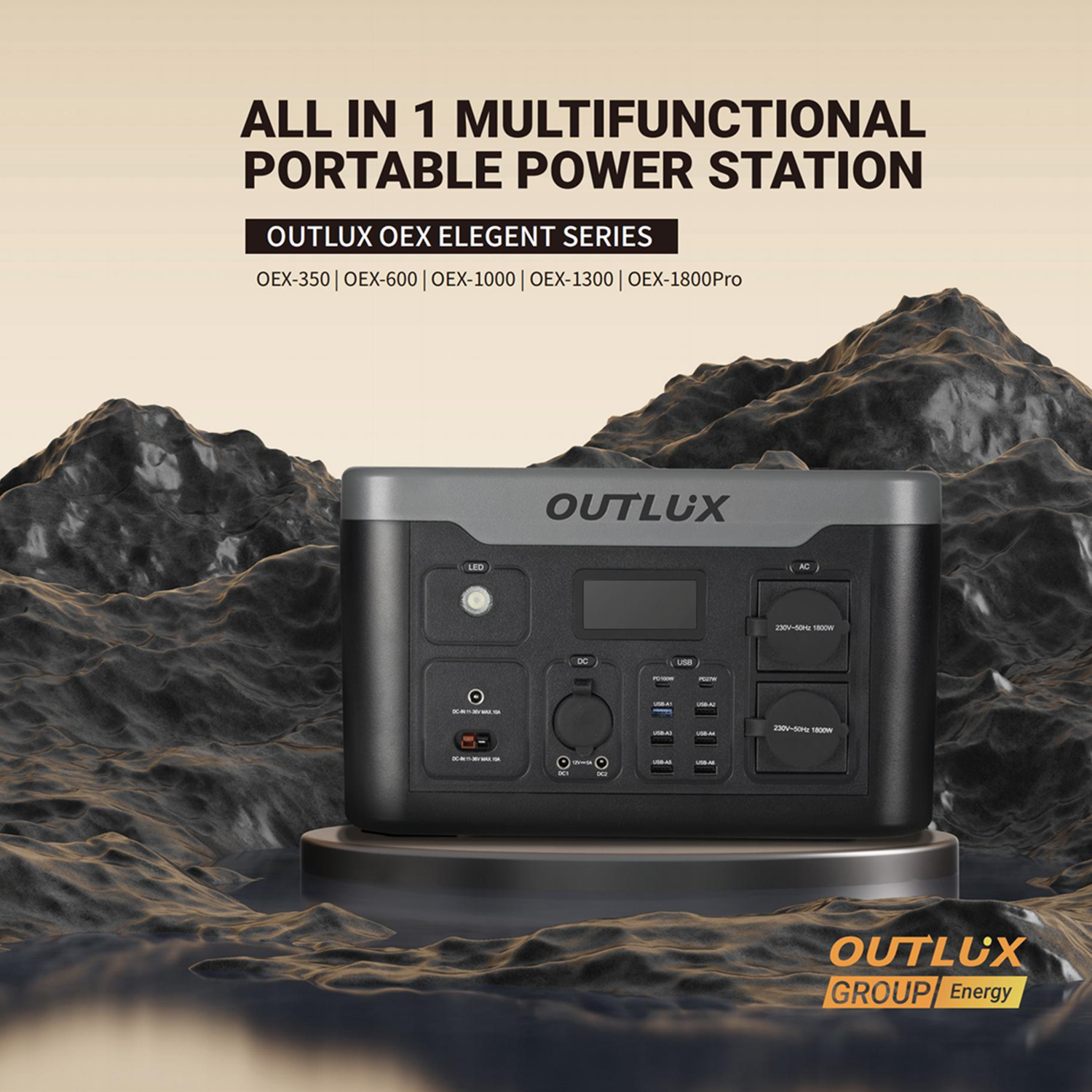 Outlux 1800w Portable Power Station-Multifunctional
