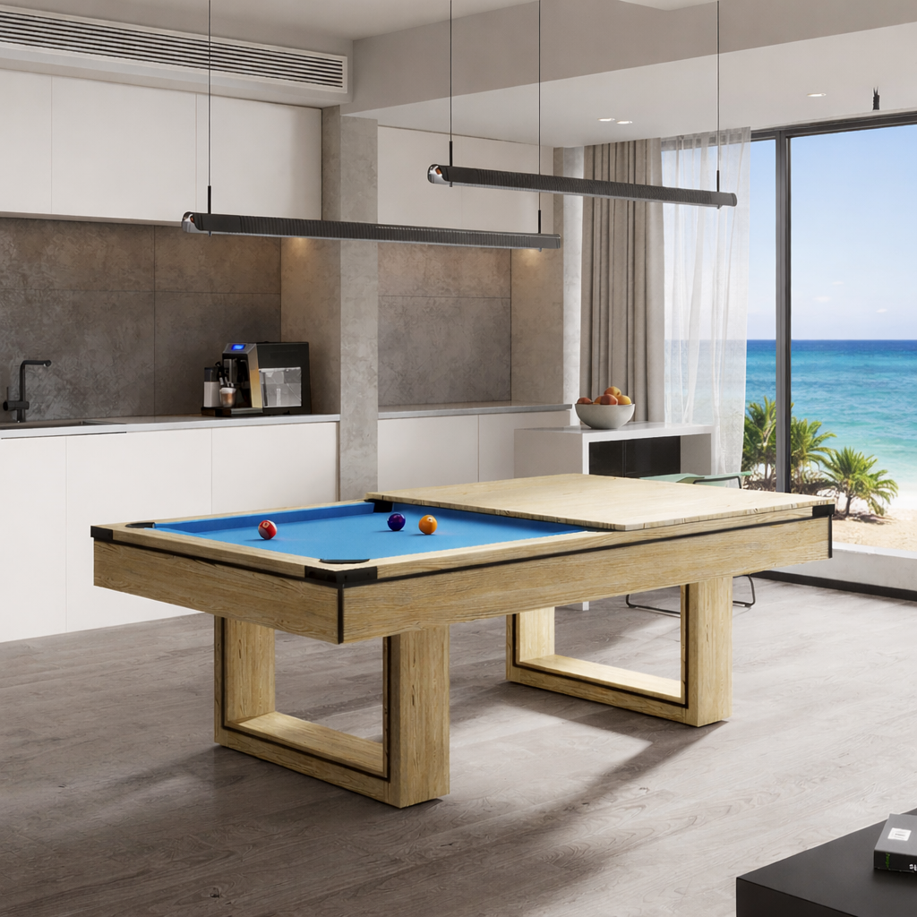 Plumas Dining Pool Table- 8FT 3IN1(Blue Felt)