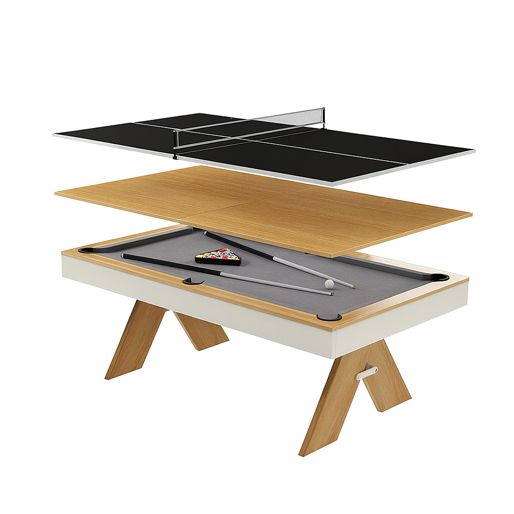 Ricardo 3IN1 Pool Table | 8FT Nordic Style-Black Table Tennis Top