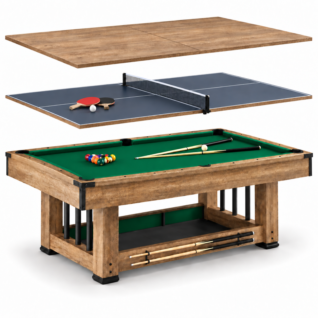 Roma 3-in-1 Pool Table-Green Felt | Melbourne Factory Outlet