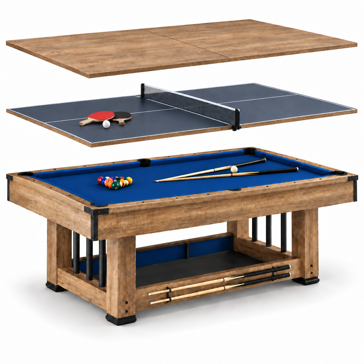 Roma 3-in-1 Pool Table-Blue Felt | Melbourne Factory Outlet