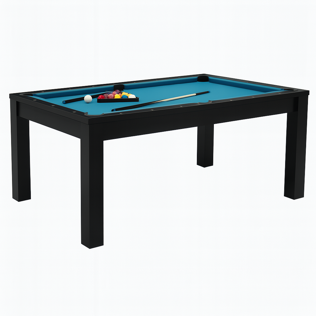 Roma Dining Pool Table-6FT 3IN1 Black(Blue Felt)