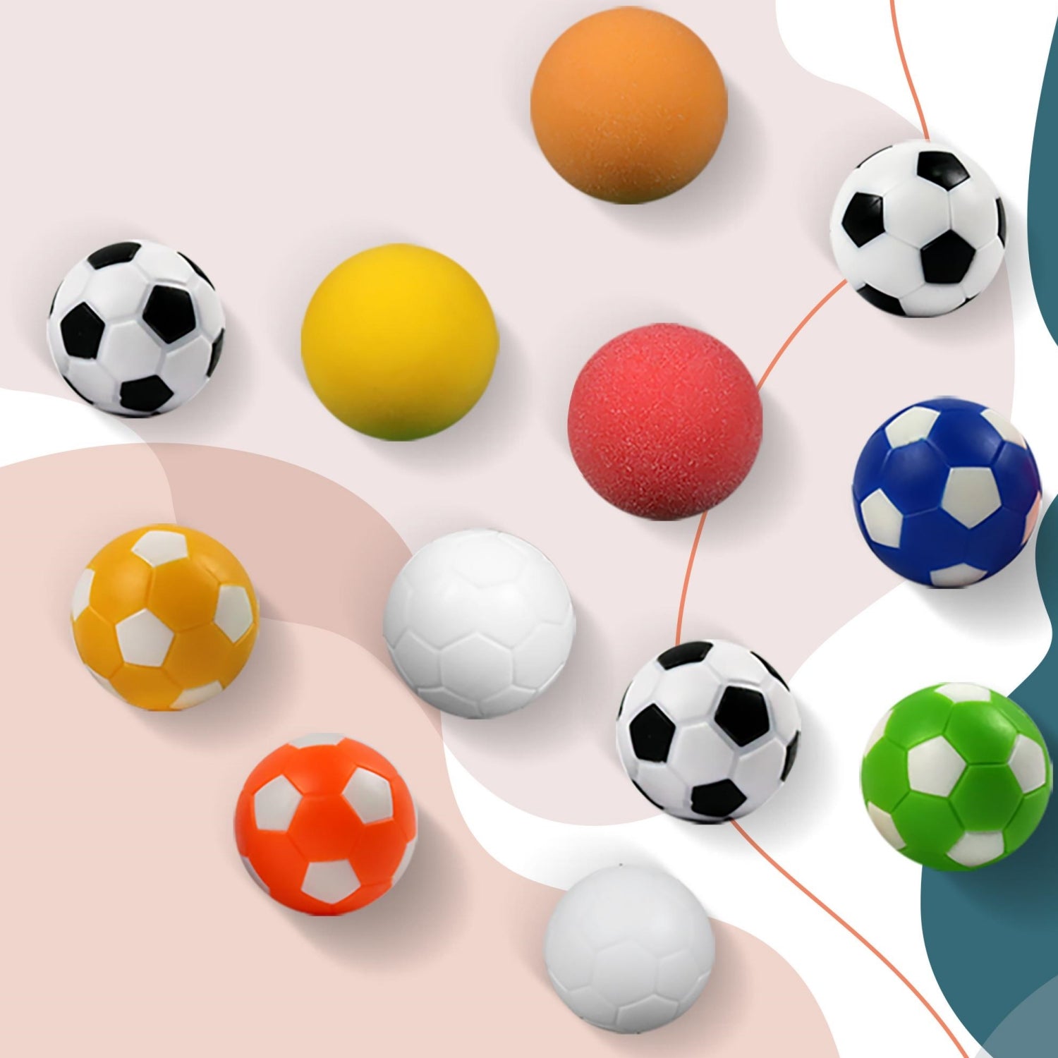 36mm Colourful Foosball Table Balls-6PCS/Set