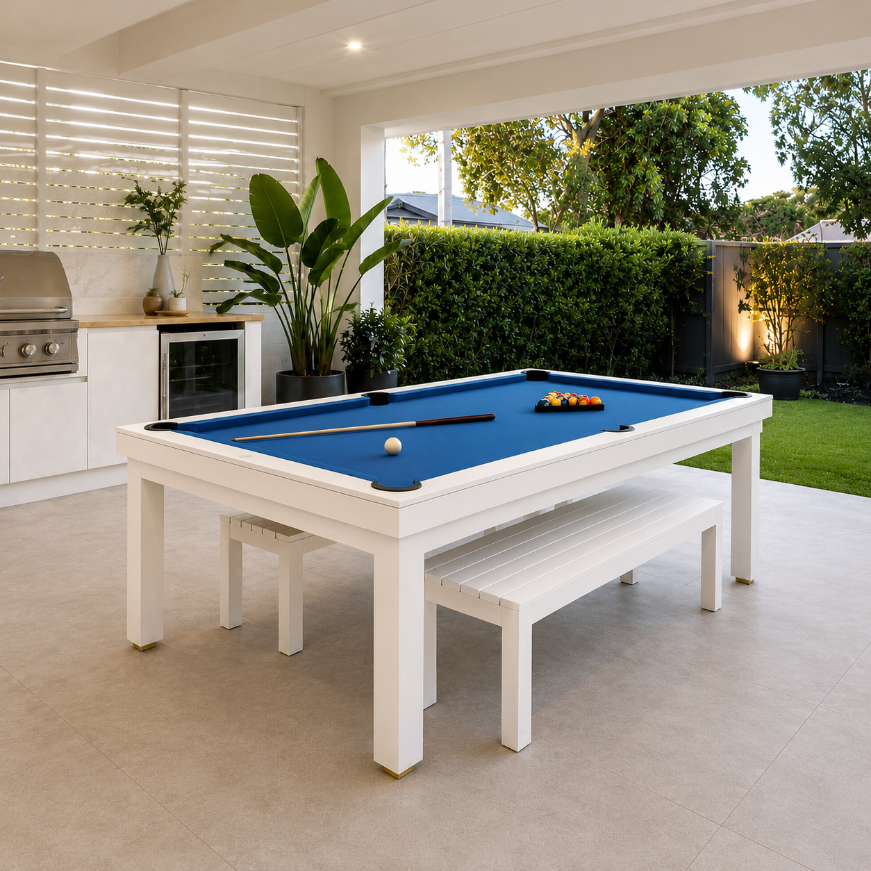 Sorrento Luxury Slate Pool Table - Custom Made | Outdoor White