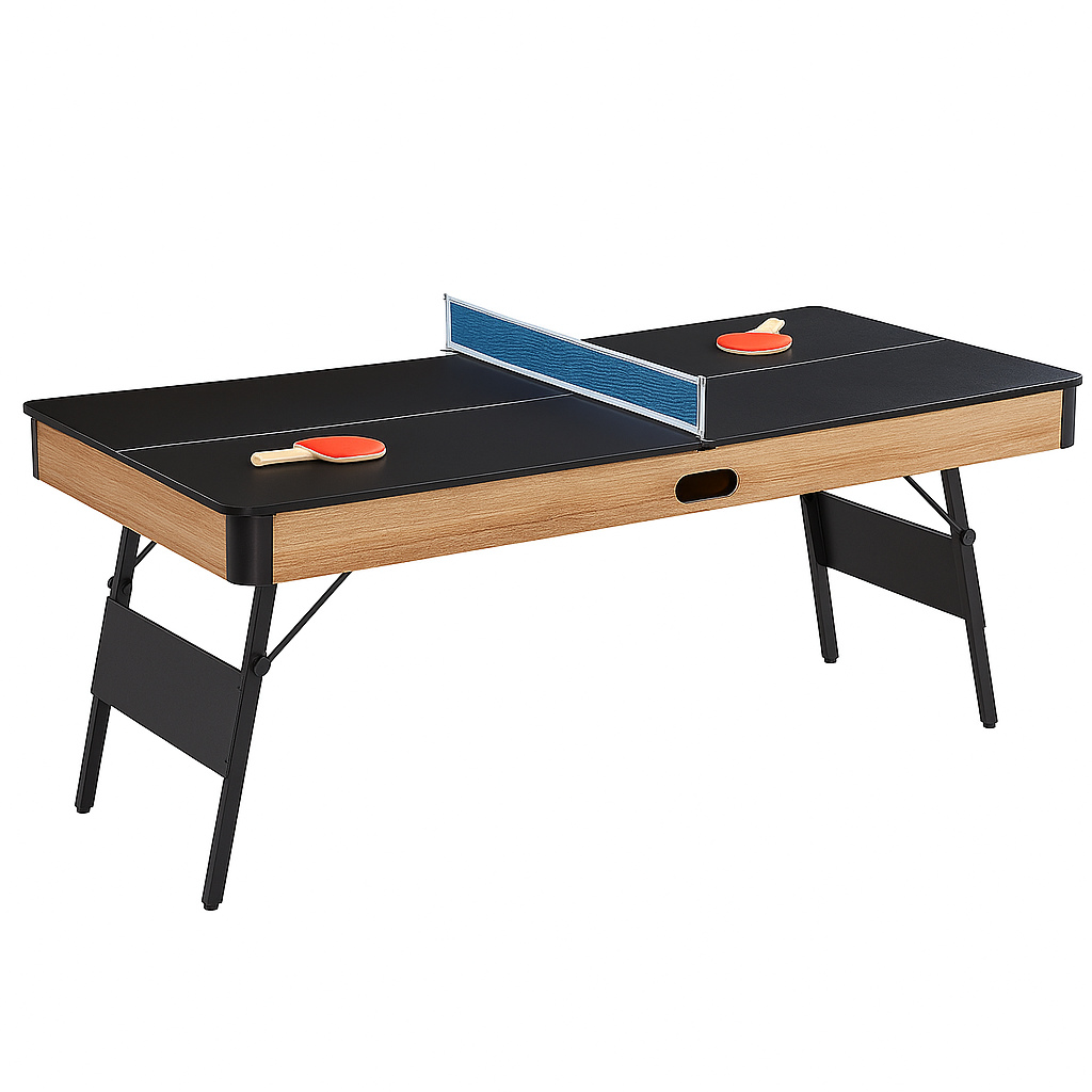 TriPlay 6FT Pool Table - 3IN1 Foldable (Ball Return Function）