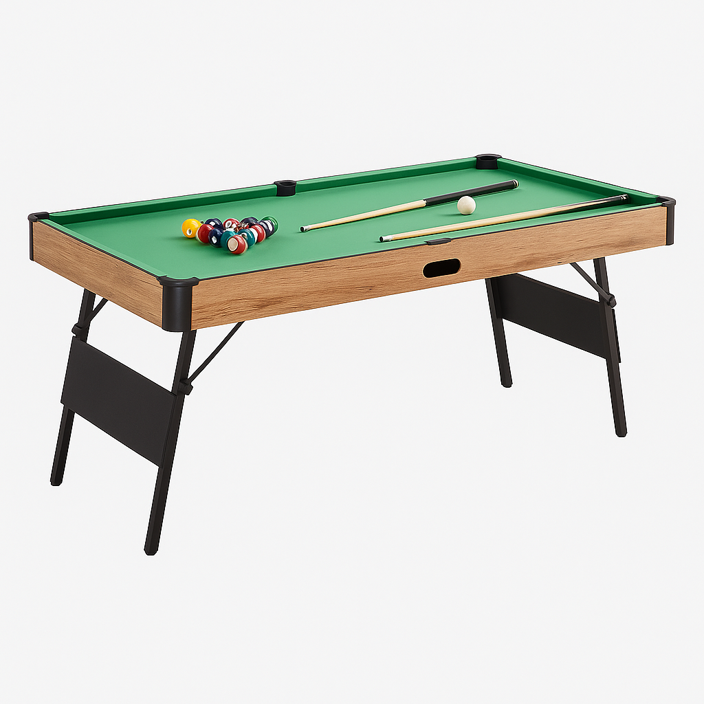 TriPlay 6FT Pool Table - 3IN1 Foldable (Ball Return Function）