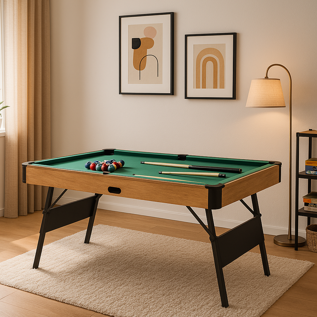 TriPlay 6FT Pool Table - 3IN1 Foldable (Ball Return Function）