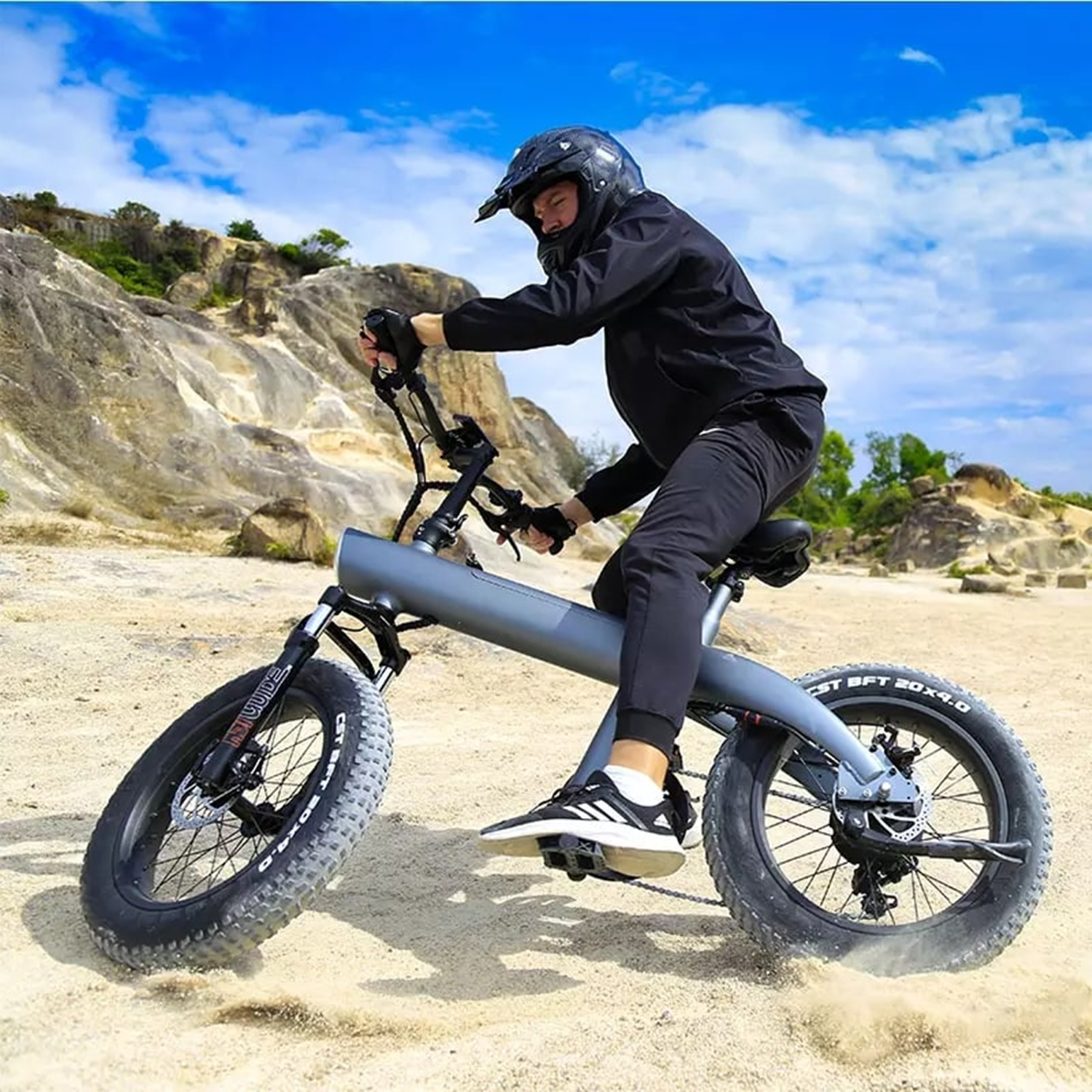 20" Off-Road Electric Bike-Black | Removable Battery