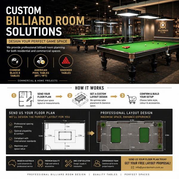 C003 9FT Slate Pool Table | Commercial 9-Ball Pool Table – Custom Made ...