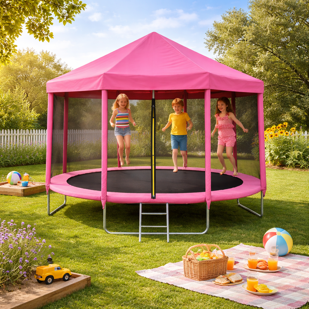 8FT SKYJUMP Trampoline（Pink） - Uxuan Sports